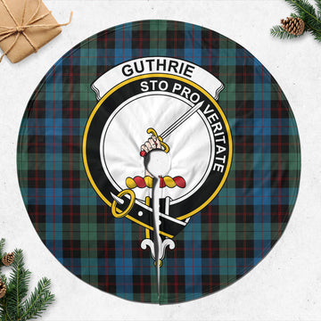 Guthrie Tartan Christmas Tree Skirt with Family Crest 47*47 inch - Tartan Vibes Clothing