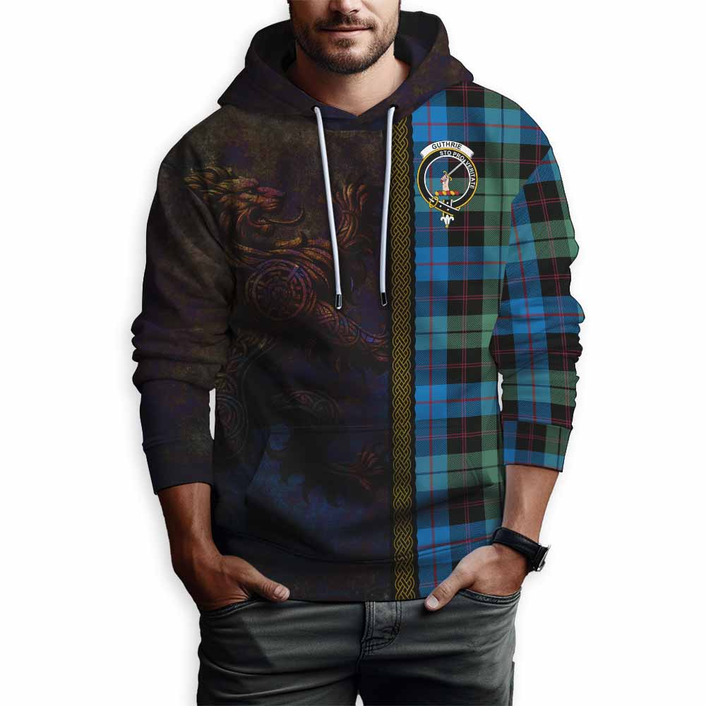 Guthrie Tartan Family Crest Hoodie Alba Gu Brath Be Brave Lion Ancient Style Pullover Hoodie - Tartan Vibes Clothing