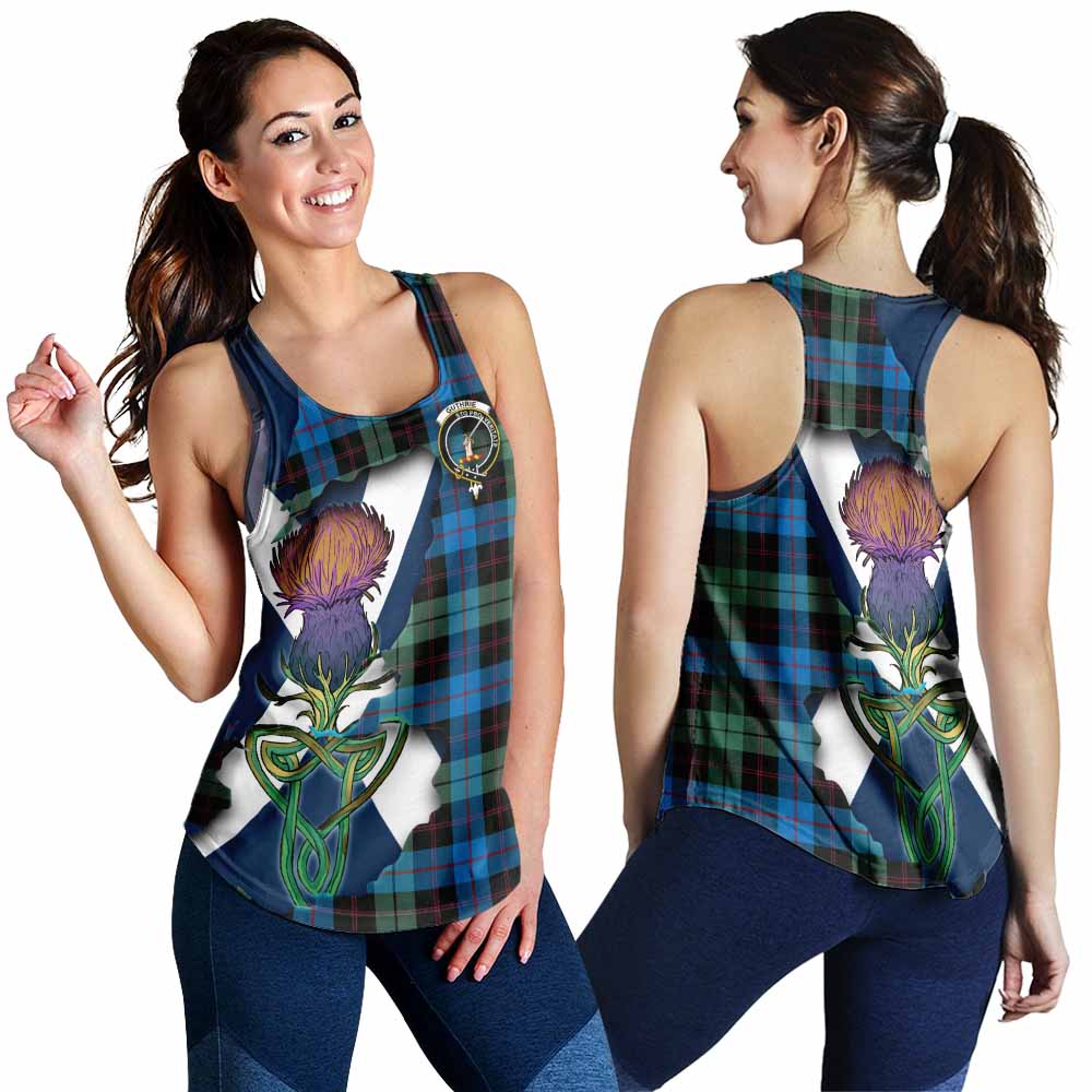 Guthrie Tartan Family Crest Women's Racerback Tanks Scottish Thistle Celtic Inspired 4XL - Tartan Vibes Clothing