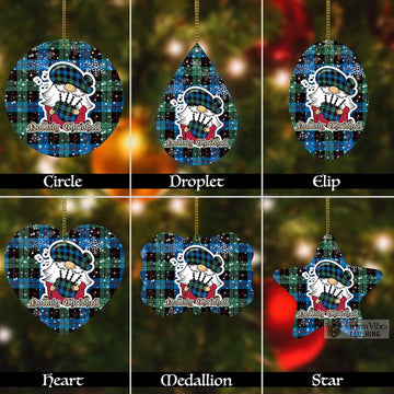 Guthrie Tartan Christmas Aluminium Ornament with Scottish Gnome Playing Bagpipes Aluminium - Tartan Vibes Clothing
