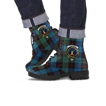 Guthrie Tartan Leather Boots with Family Crest