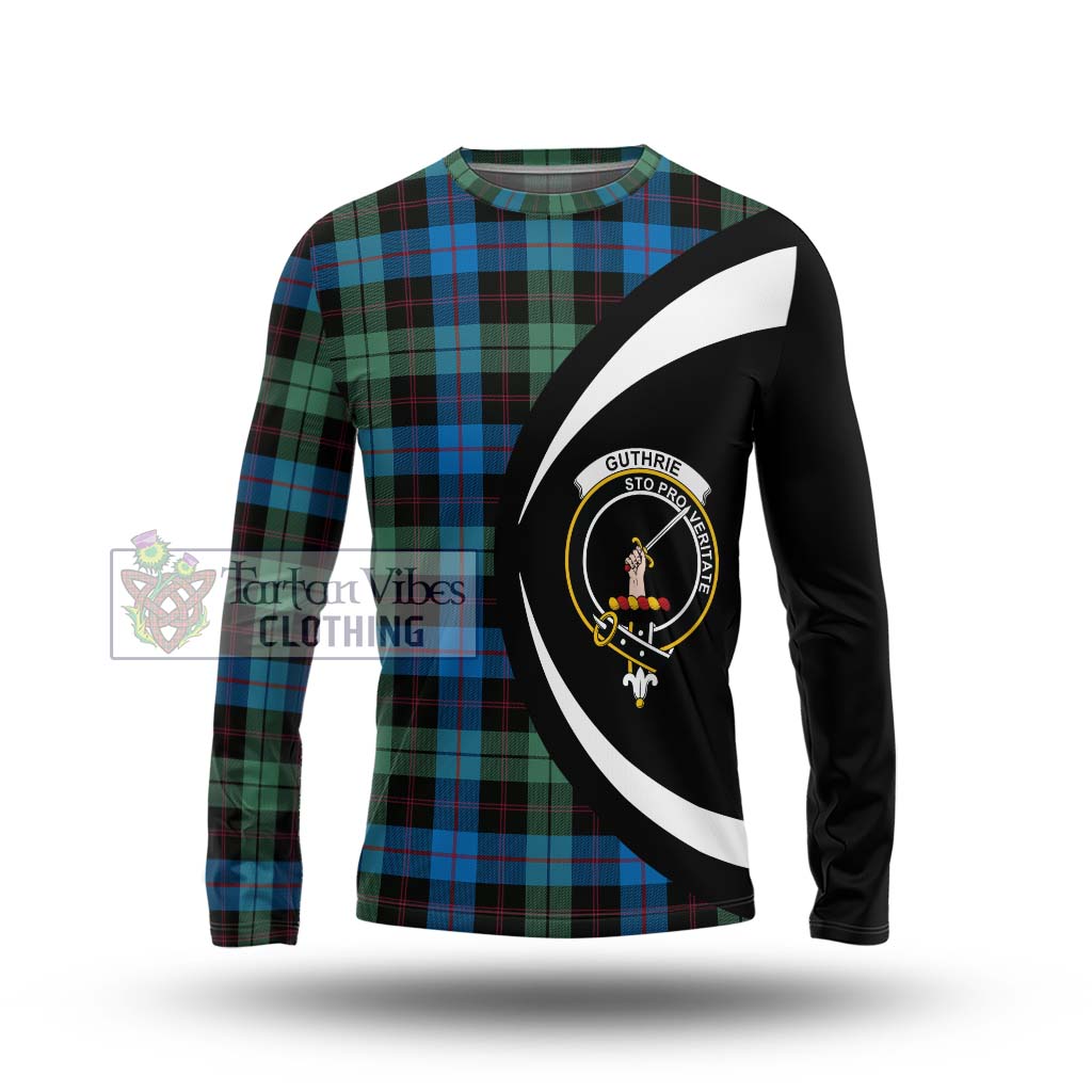 Guthrie Tartan Long Sleeve T-Shirt with Family Crest Circle Style Unisex - Tartan Vibes Clothing