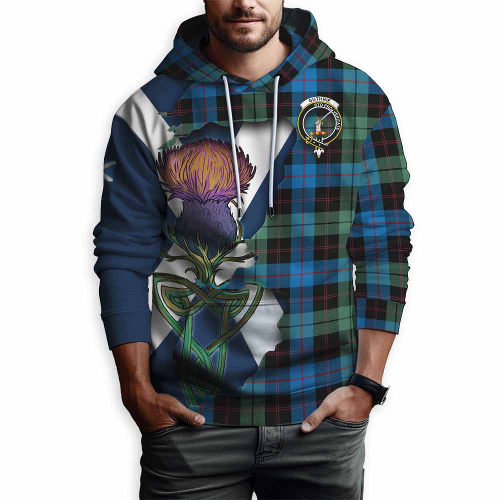 Tartan Vibes Clothing Guthrie Tartan Family Crest Hoodie Scottish Thistle Celtic Inspired