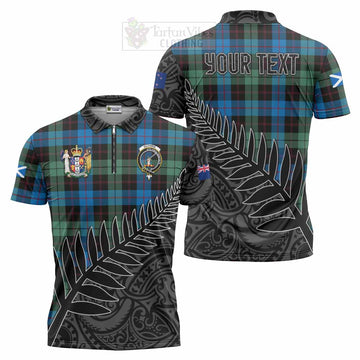 Guthrie Crest Tartan Zipper Polo Shirt with New Zealand Silver Fern Half Style Unisex - Tartan Vibes Clothing