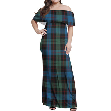 Guthrie Tartan Off Shoulder Long Dress Women's Dress - Tartan Vibes Clothing