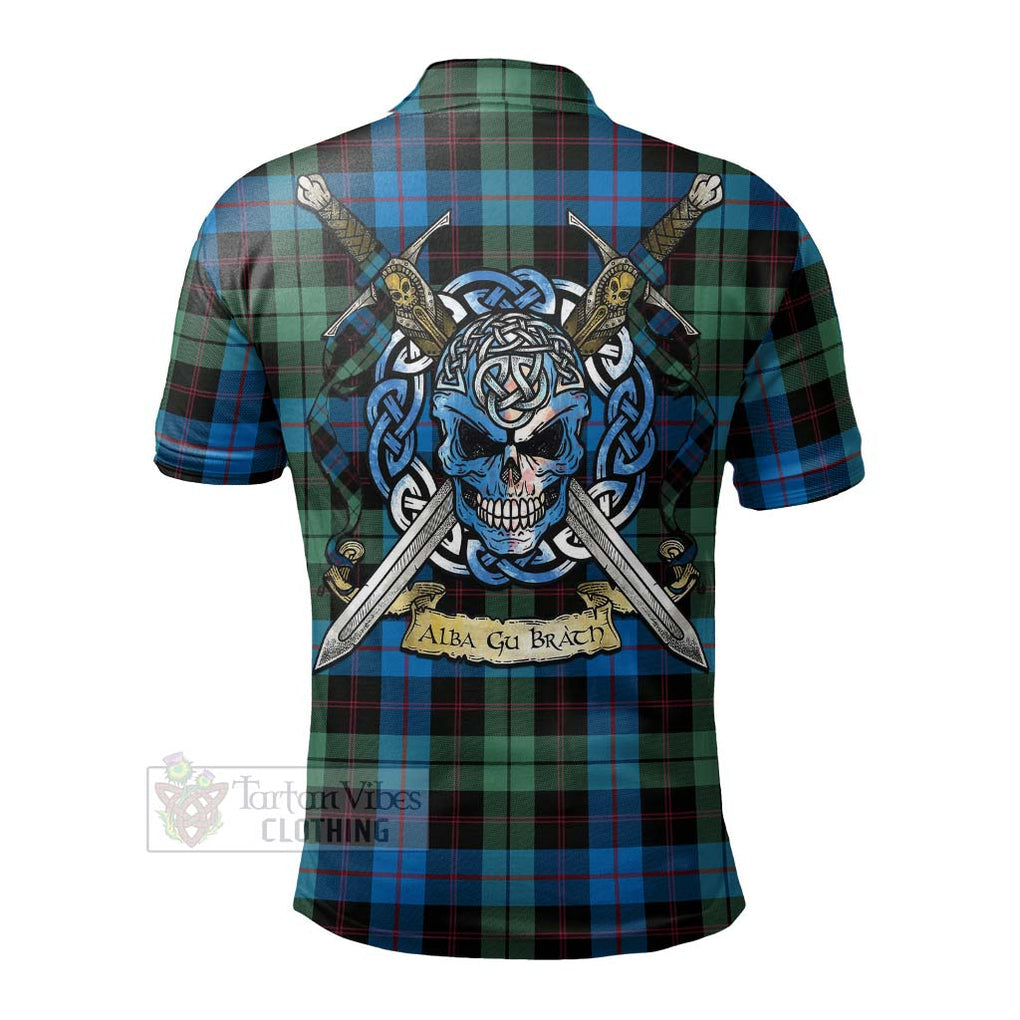 Guthrie Tartan Polo Shirt with Family Crest Celtic Skull Style - Tartan Vibes Clothing