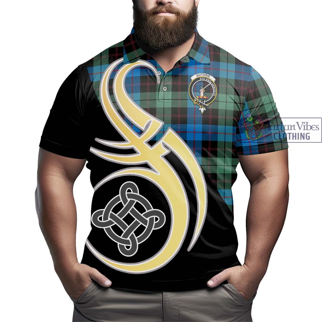 Guthrie Tartan Polo Shirt with Family Crest and Celtic Symbol Style - Tartan Vibes Clothing