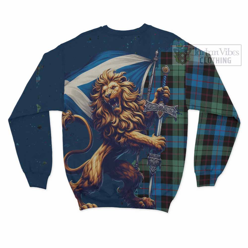 Guthrie Tartan Family Crest Sweatshirt with Scottish Majestic Lion - Tartan Vibes Clothing