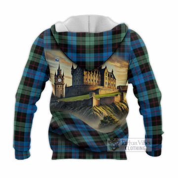 Guthrie Tartan Family Crest Knitted Hoodie with Scottish Ancient Castle Style