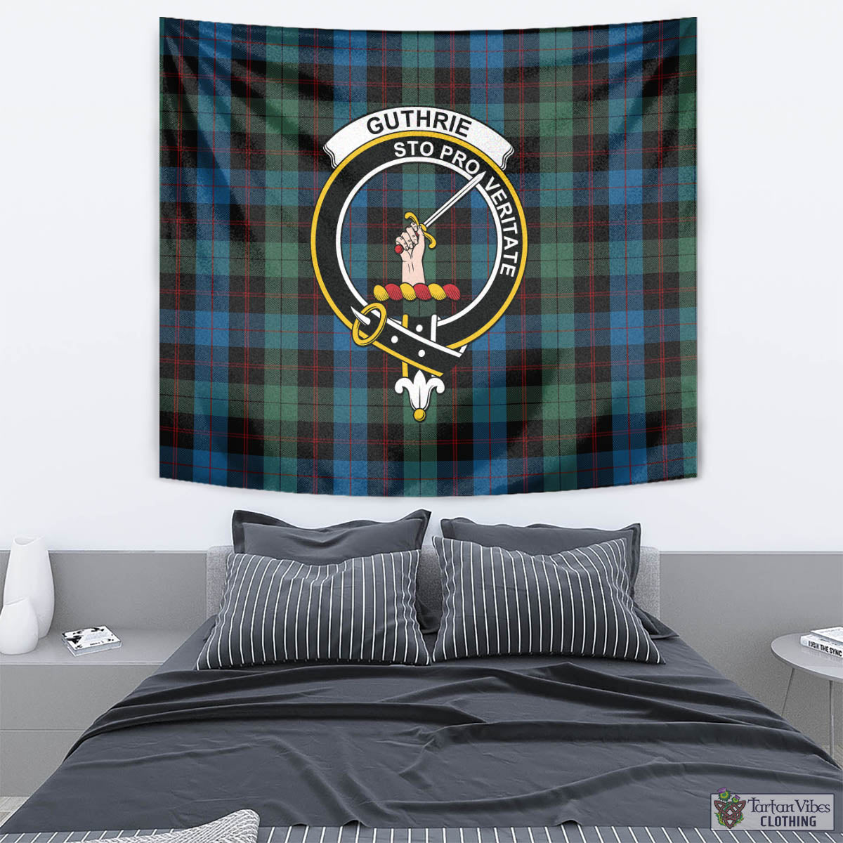Guthrie Tartan Tapestry Wall Hanging and Home Decor for Room with Family Crest - Tartan Vibes Clothing