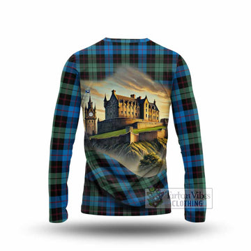 Guthrie Tartan Family Crest Long Sleeve T-Shirt with Scottish Ancient Castle Style - Tartan Vibes Clothing