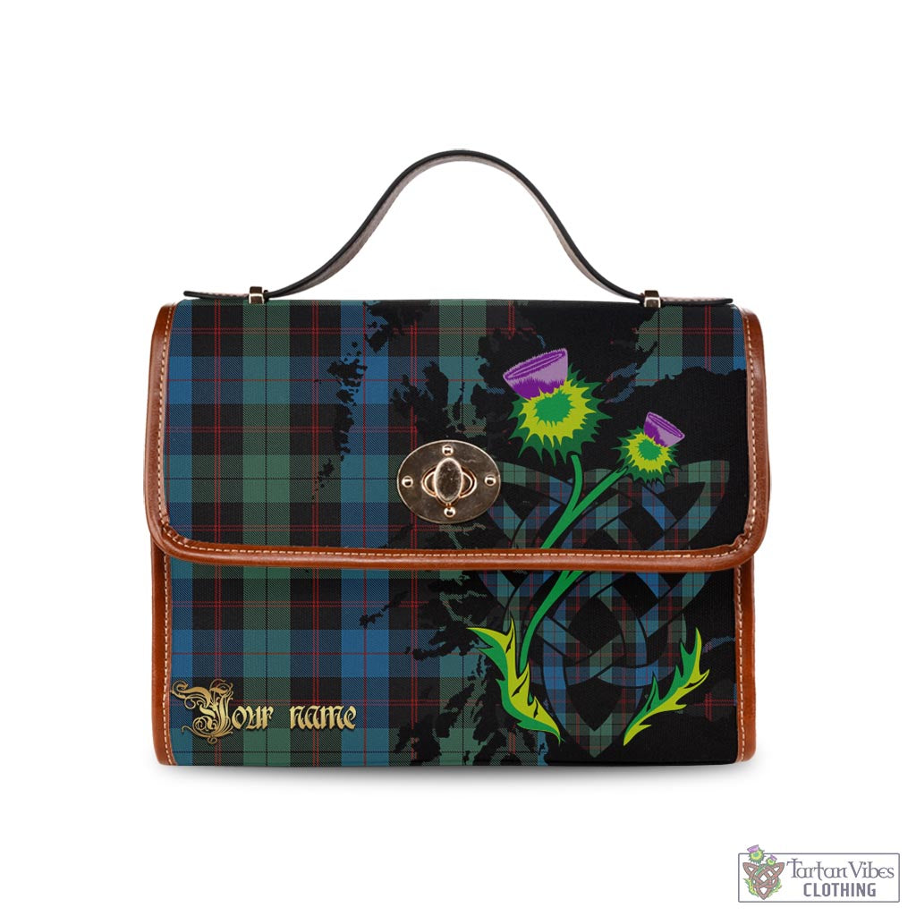 Tartan Vibes Clothing Guthrie Tartan Waterproof Canvas Bag with Scotland Map and Thistle Celtic Accents
