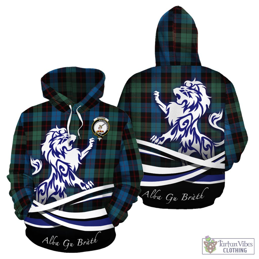 Guthrie Tartan Hoodie with Alba Gu Brath Regal Lion Emblem - Tartan Vibes Clothing