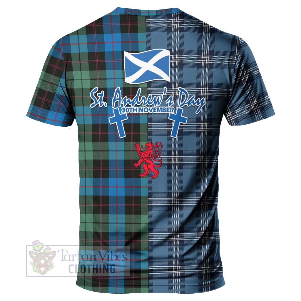 Guthrie Tartan T-Shirt Happy St. Andrew's Day Half Tartan Style - Tartan Vibes Clothing