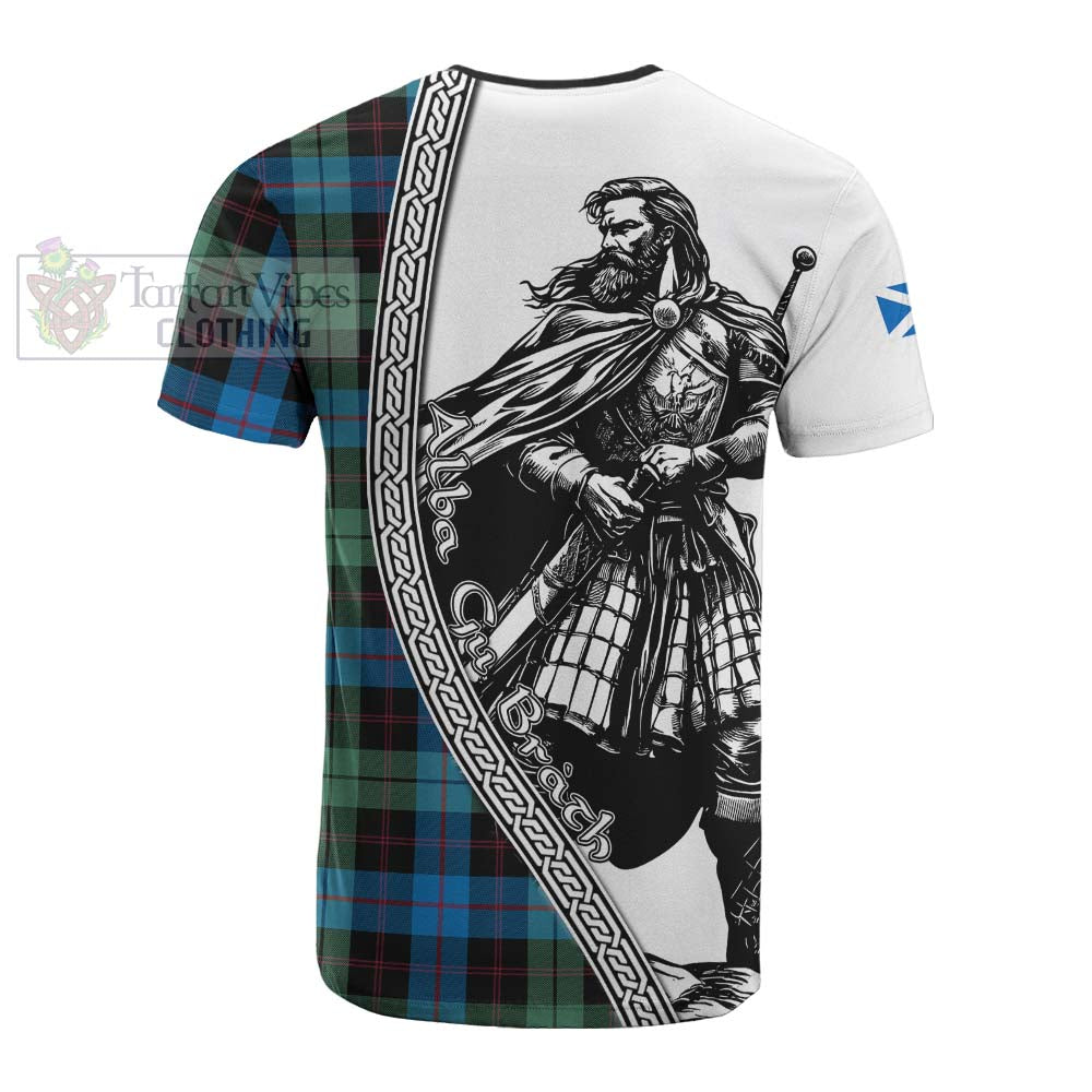 Guthrie Tartan Clan Crest Cotton T-shirt with Highlander Warrior Celtic Style - Tartan Vibes Clothing