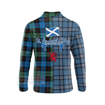 Guthrie Tartan Long Sleeve Polo Shirt Happy St. Andrew's Day Half Tartan Style - Tartan Vibes Clothing