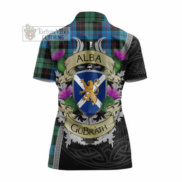 Guthrie Tartan Family Crest Women's Polo Shirt Lion Rampant Royal Thistle Shield Celtic Inspired - Tartan Vibes Clothing