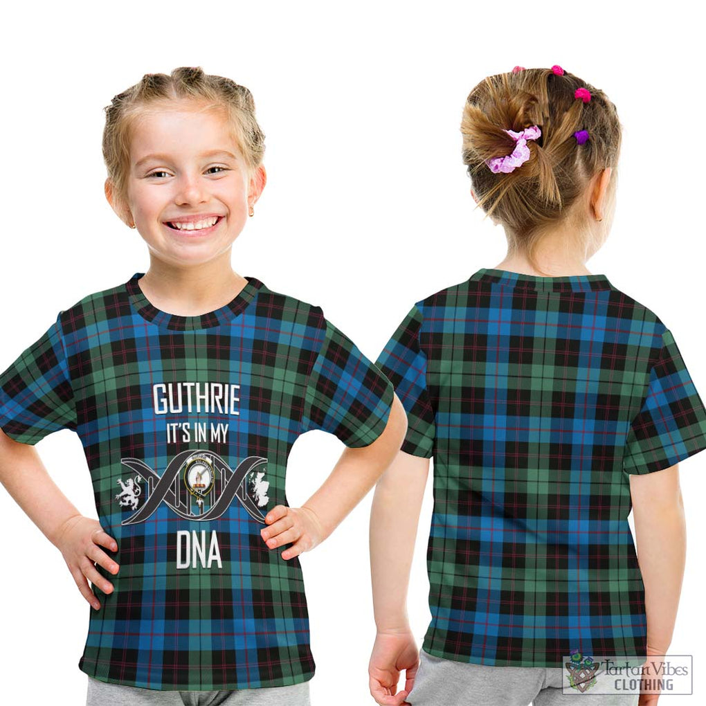 Guthrie Tartan Kid T-Shirt with Family Crest DNA In Me Style - Tartan Vibes Clothing