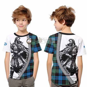 Guthrie Tartan Clan Crest Kid T-Shirt with Highlander Warrior Celtic Style - Tartan Vibes Clothing