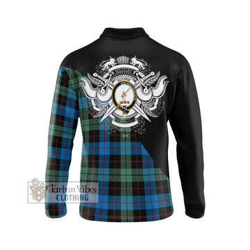 Guthrie Tartan Long Sleeve Polo Shirt with Family Crest and Military Logo Style - Tartan Vibes Clothing