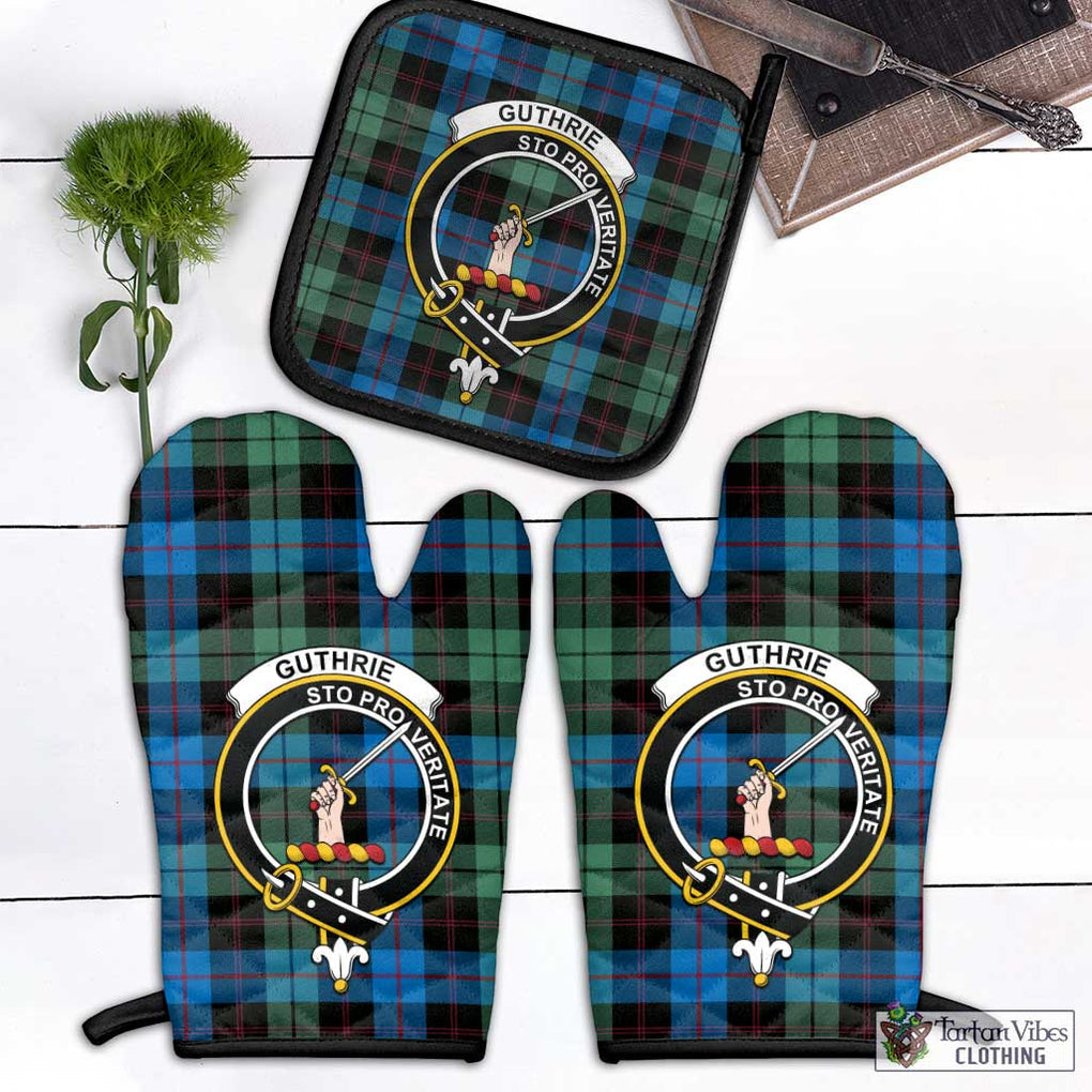 Guthrie Tartan Combo Oven Mitt & Pot-Holder with Family Crest - Tartan Vibes Clothing