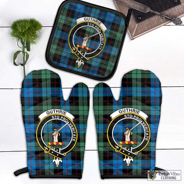 Guthrie Tartan Combo Oven Mitt & Pot-Holder with Family Crest - Tartan Vibes Clothing