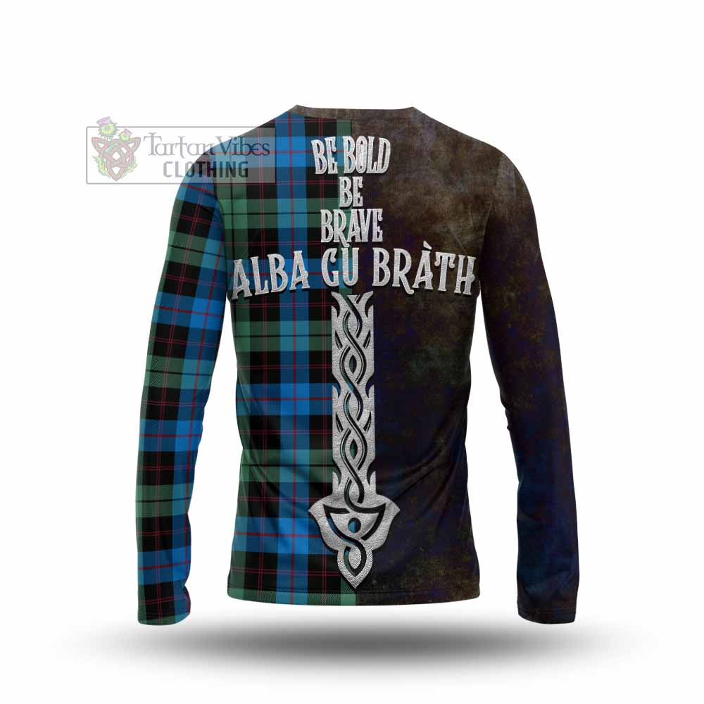 Guthrie Tartan Family Crest Long Sleeve T-Shirt Alba Gu Brath Be Brave Lion Ancient Style - Tartan Vibes Clothing