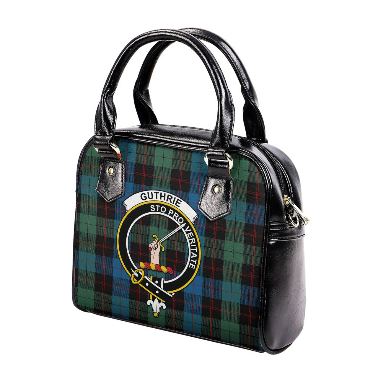 Guthrie Tartan Shoulder Handbags with Family Crest - Tartanvibesclothing