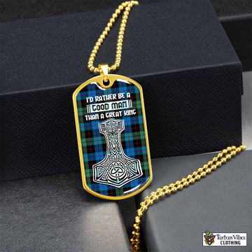 Tartan Vibes Clothing Guthrie Tartan Dog Tag Necklace Viking Mjolnir Style