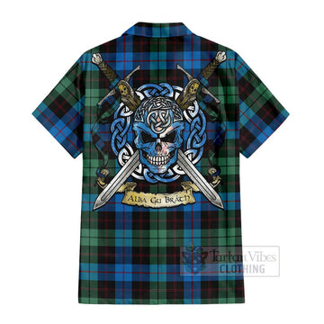 Guthrie Tartan Hawaiian Shirt with Family Crest Celtic Skull Style - Tartan Vibes Clothing