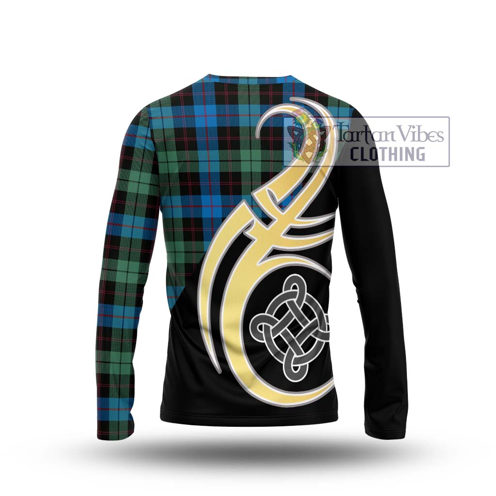 Guthrie Tartan Long Sleeve T-Shirt with Family Crest and Celtic Symbol Style - Tartan Vibes Clothing