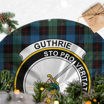 Guthrie Tartan Christmas Tree Skirt with Family Crest - Tartan Vibes Clothing