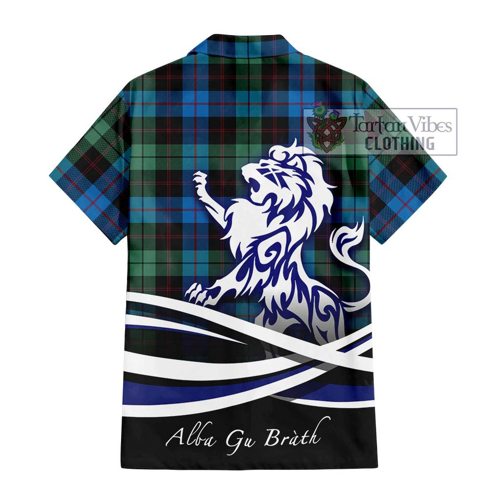 Guthrie Tartan Hawaiian Shirt with Alba Gu Brath Regal Lion Emblem - Tartan Vibes Clothing