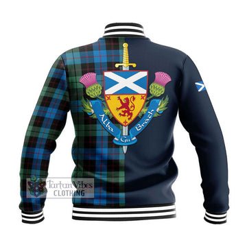 Guthrie Tartan Baseball Jacket Alba with Scottish Lion Royal Arm Half Style - Tartan Vibes Clothing