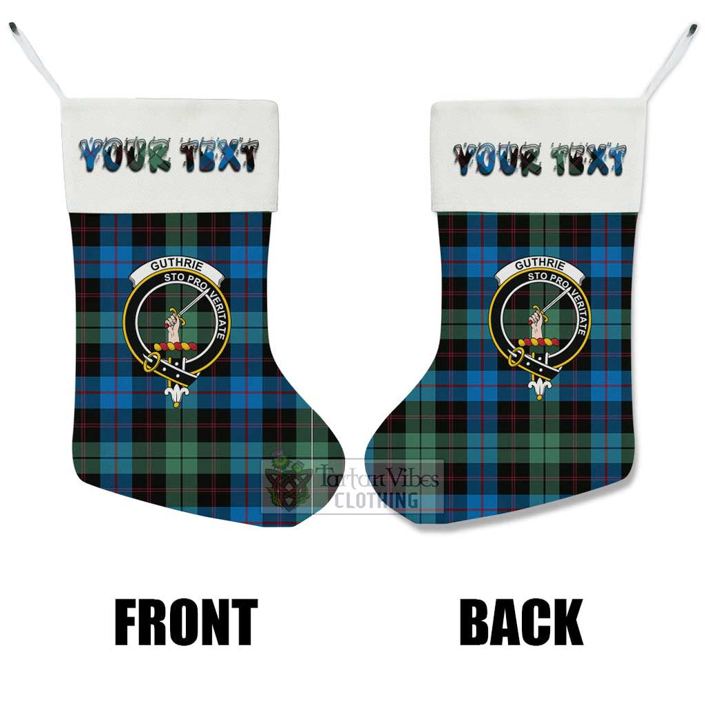 Guthrie Tartan Family Crest Christmas Stocking with Personalized Text - Tartan Vibes Clothing