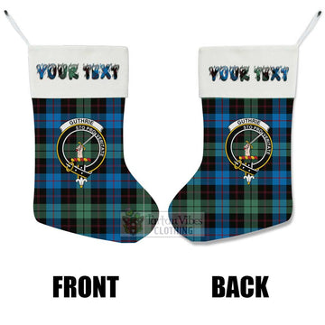 Guthrie Tartan Family Crest Christmas Stocking with Personalized Text - Tartan Vibes Clothing