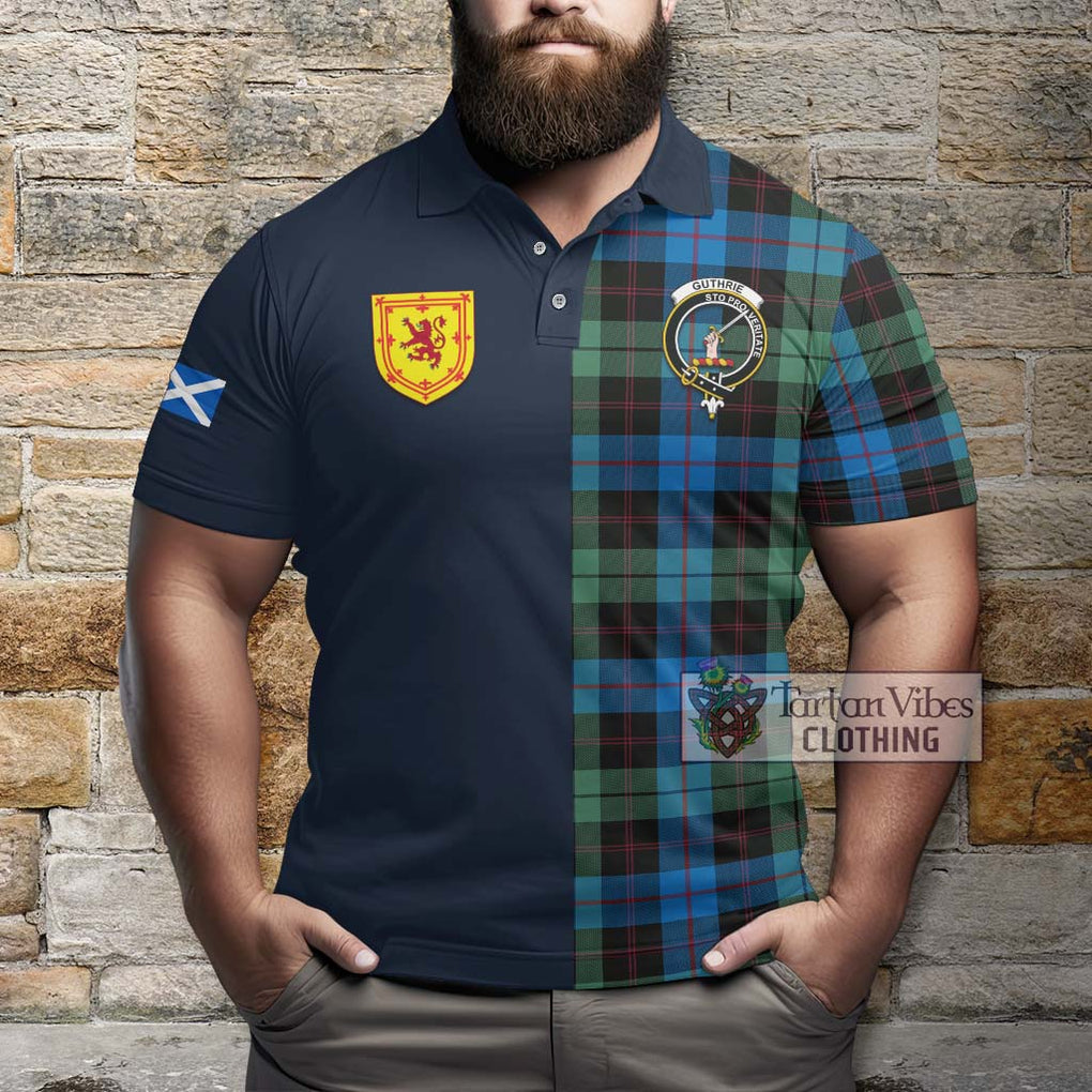 Guthrie Tartan Polo Shirt Alba with Scottish Lion Royal Arm Half Style - Tartan Vibes Clothing