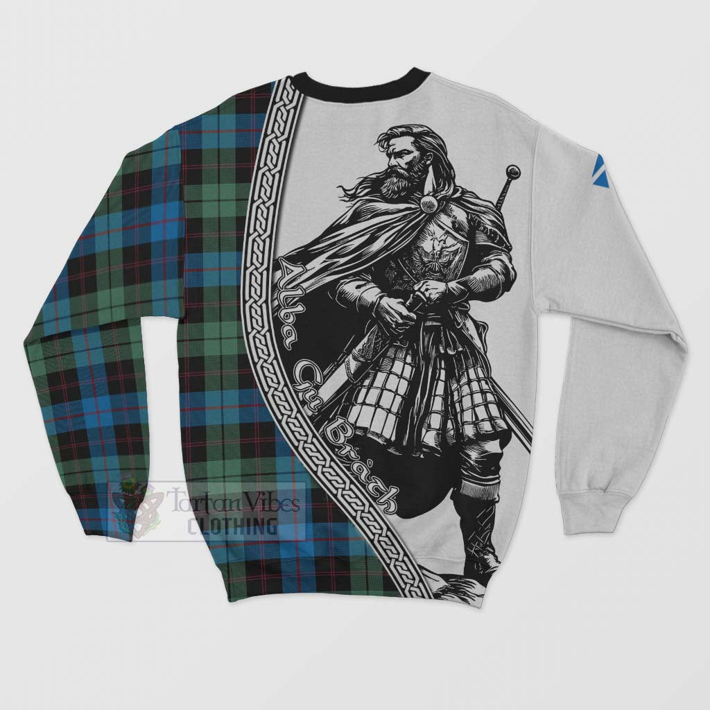 Guthrie Tartan Clan Crest Sweatshirt with Highlander Warrior Celtic Style - Tartan Vibes Clothing