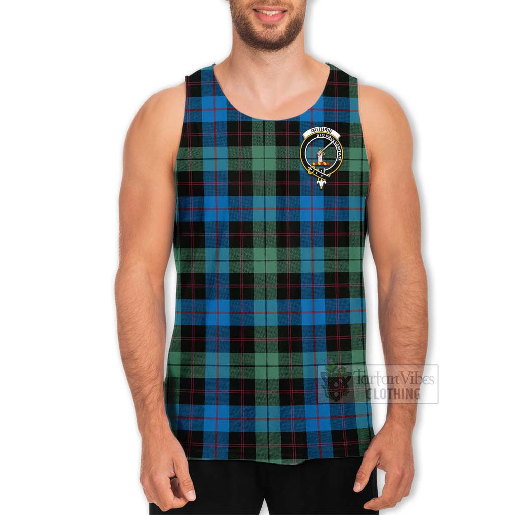 Guthrie Tartan Men's Tank Top with Family Crest Celtic Skull Style - Tartan Vibes Clothing