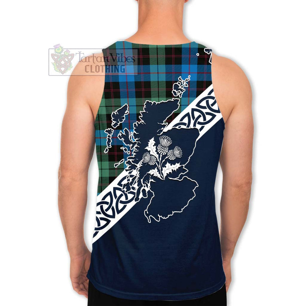 Guthrie Tartan Men's Tank Top Featuring Thistle and Scotland Map - Tartan Vibes Clothing