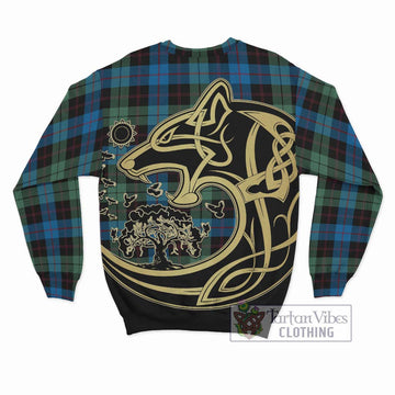 Guthrie Tartan Sweatshirt with Family Crest Celtic Wolf Style - Tartan Vibes Clothing