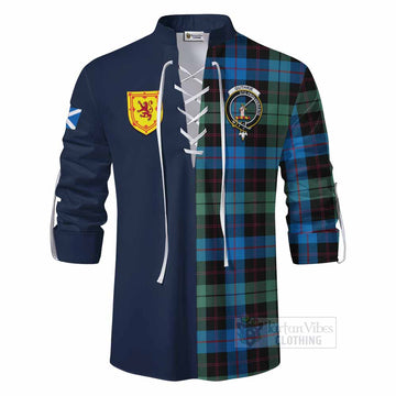 Guthrie Tartan Ghillie Kilt Shirt Alba with Scottish Lion Royal Arm Half Style - Tartan Vibes Clothing