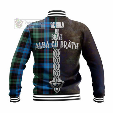 Tartan Vibes Clothing Guthrie Tartan Family Crest Baseball Jacket Alba Gu Brath Be Brave Lion Ancient Style