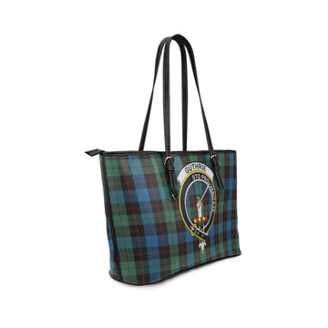 Guthrie Tartan Leather Tote Bag with Family Crest
