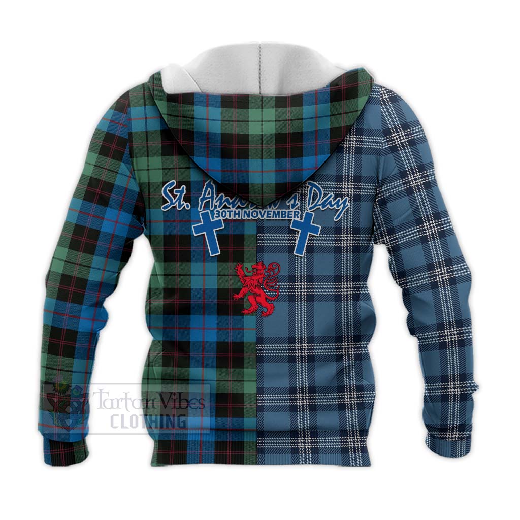 Tartan Vibes Clothing Guthrie Tartan Knitted Hoodie Happy St. Andrew's Day Half Tartan Style
