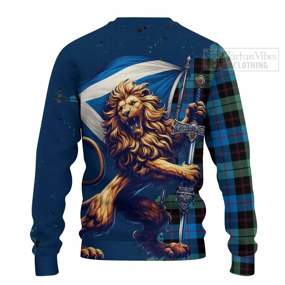 Guthrie Tartan Family Crest Knitted Sweater with Scottish Majestic Lion - Tartan Vibes Clothing