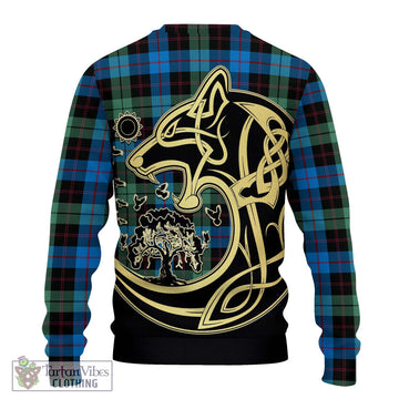 Guthrie Tartan Ugly Sweater with Family Crest Celtic Wolf Style - Tartan Vibes Clothing