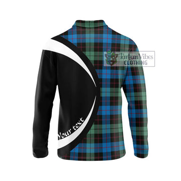 Guthrie Tartan Long Sleeve Polo Shirt with Family Crest Circle Style - Tartan Vibes Clothing