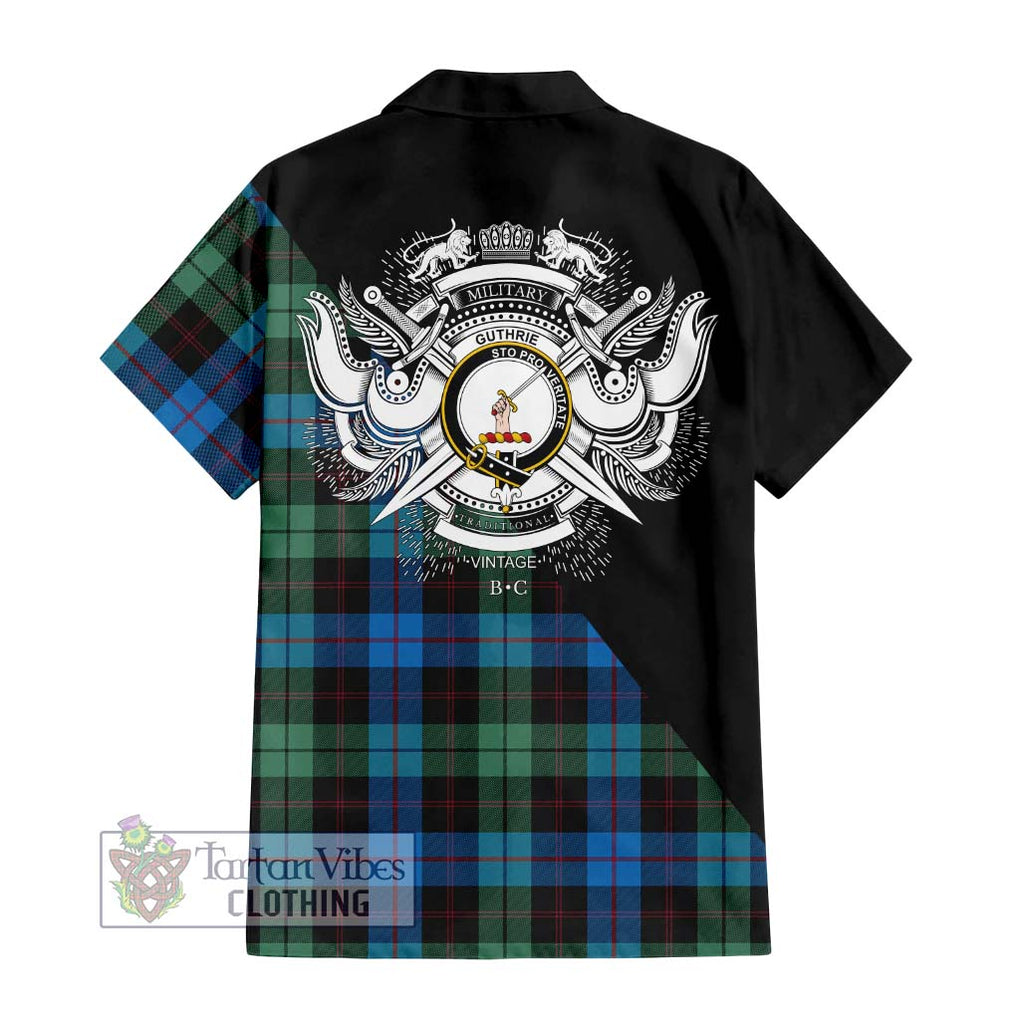 Guthrie Tartan Hawaiian Shirt with Family Crest and Military Logo Style - Tartan Vibes Clothing