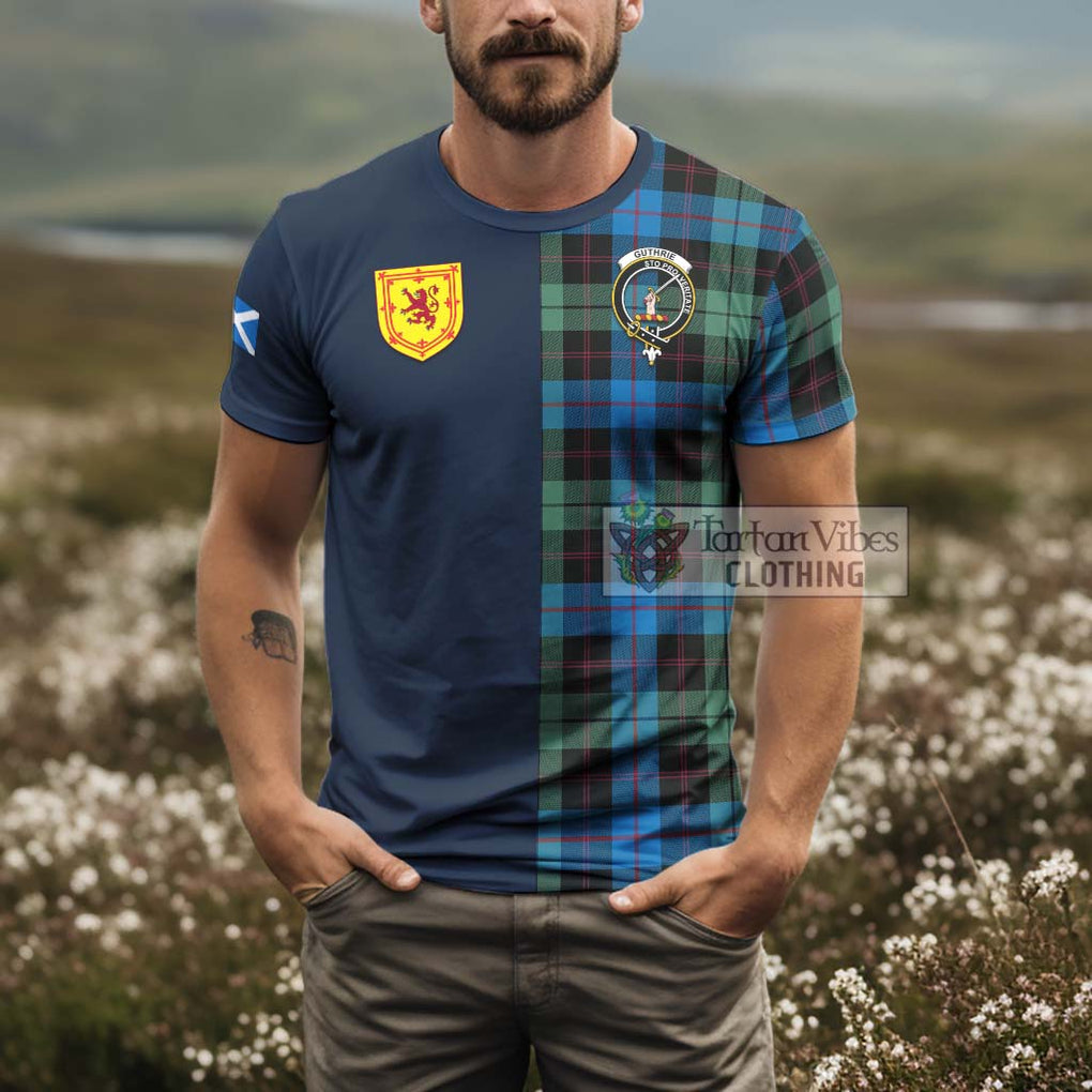 Guthrie Tartan T-Shirt Alba with Scottish Lion Royal Arm Half Style - Tartan Vibes Clothing